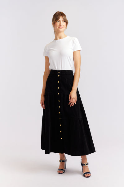LOTUS BLACK CORD SKIRT