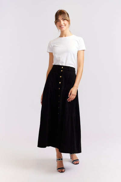 LOTUS BLACK CORD SKIRT