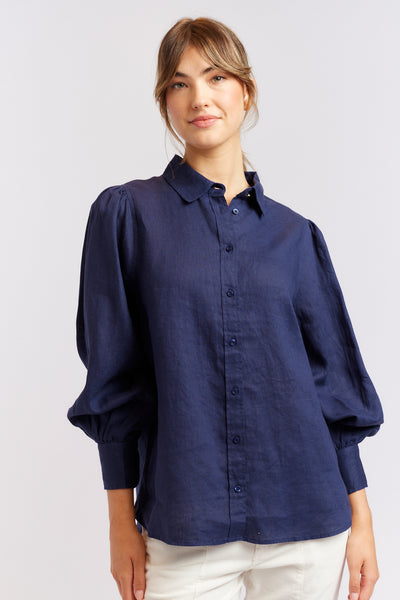 SOHO SHIRT NAVY LINEN