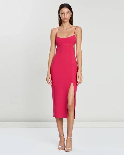 Amelie Cup Midi Dress- Magenta