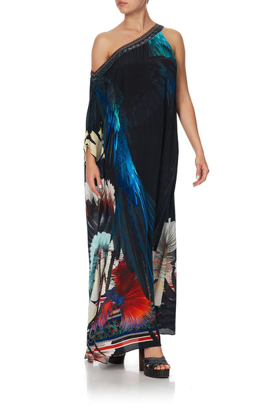 One Shoulder Kaftan W/ Neckband- Night Flight