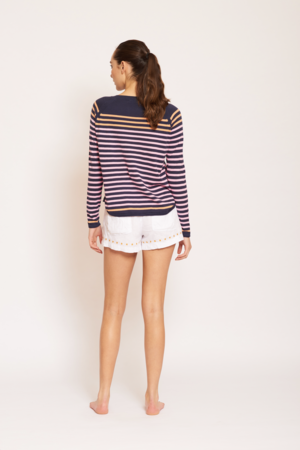 Frenchie Stripe Sweater- Mango/Musk