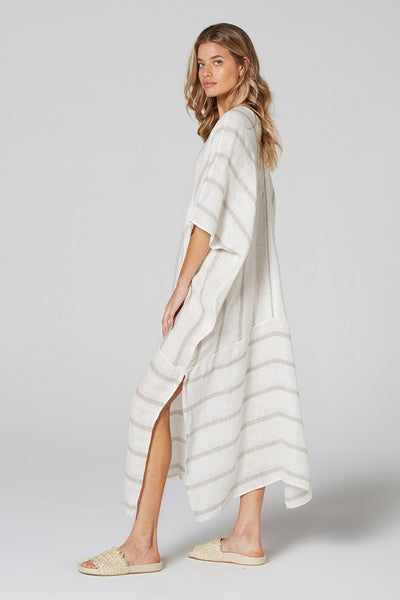 Button Down Mumuti Dress- Natural