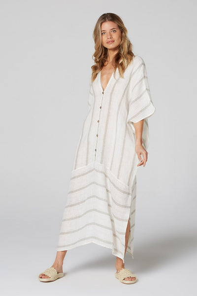Button Down Mumuti Dress- Natural