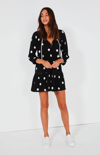 Cali Shirt Dress- Black Spot