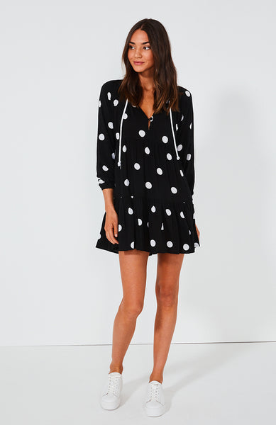 Cali Shirt Dress- Black Spot