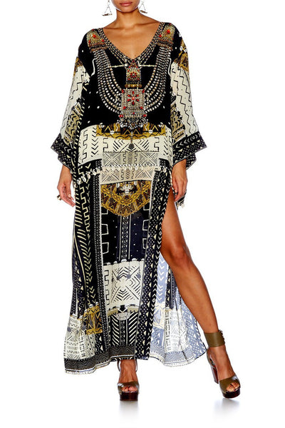 Overlay Kaftan W/ Split Front- Mali Mud Story