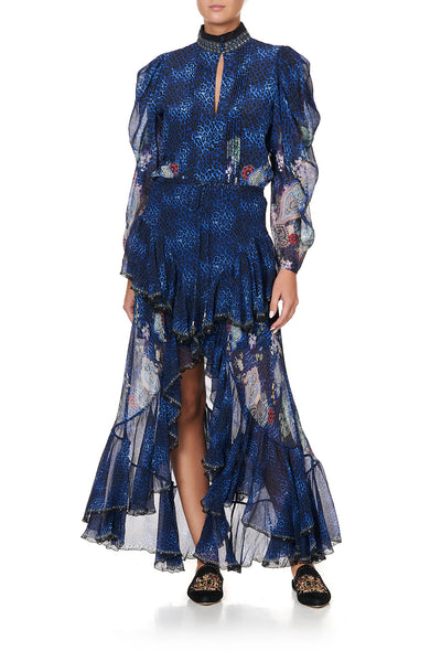 Maxi Skirt W/ Double Frill- Camden Moon