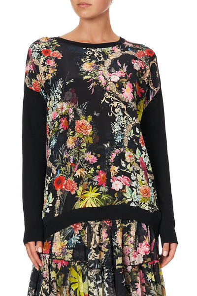 Long Sleeve Jumper W/ Print Front- Hampton Hive