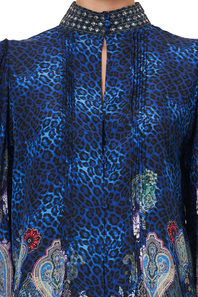 Pintuck Blouse W Drape Sleeve- Camden Moon