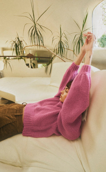 Celeste Tuck Knit Jumper- Magenta