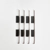 FOUR x STRIPED CANDLES - BLACK + WHITE