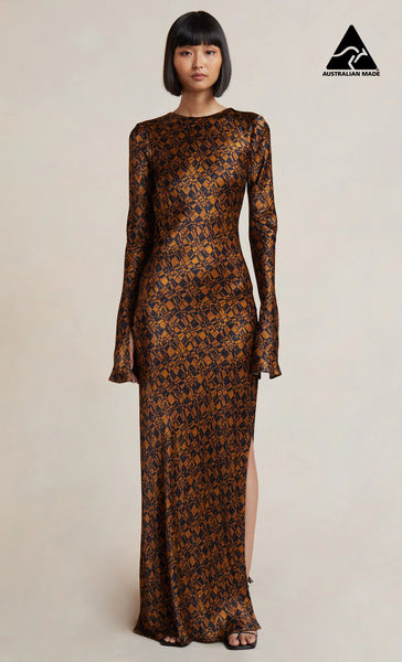 Checkmate L/S Maxi Dress