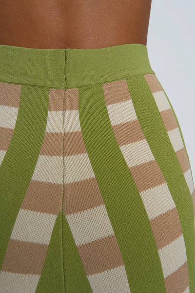 Cobra Knit Mini Short- Green/Nude