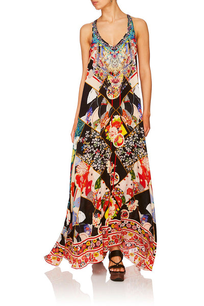 V Neck Back Dress- Star Girl