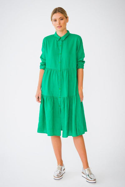 Hazel Dress W/ Long Sleeve- Pine