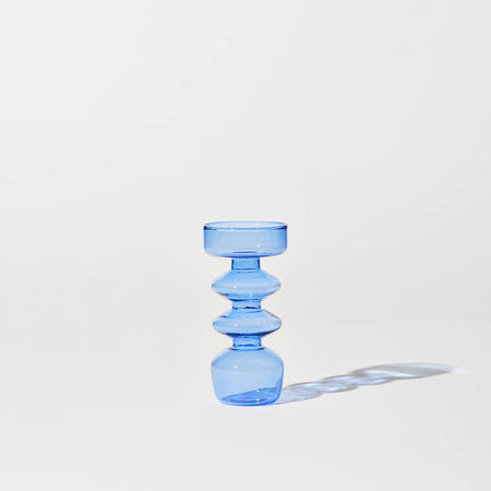 Zig Zag Candle Holder in Blue
