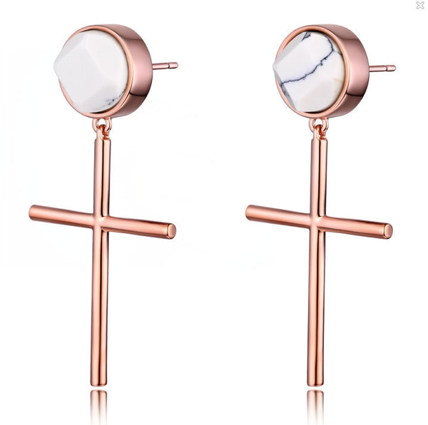 The Johnny Cross- Rose Gold + White Howlite