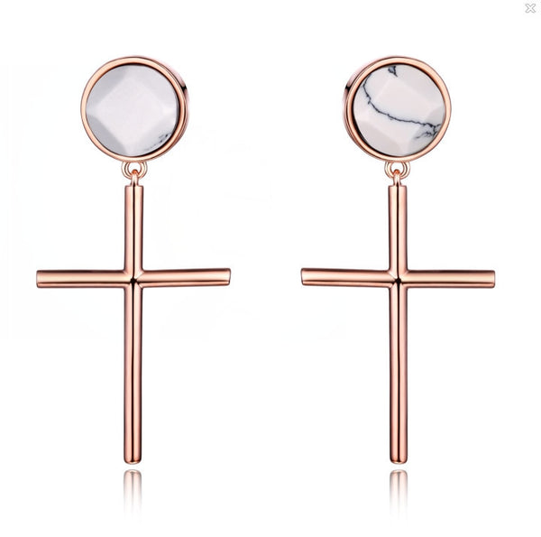 The Johnny Cross- Rose Gold + White Howlite