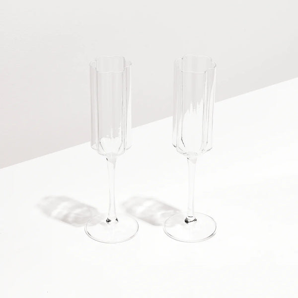 Two Wave Flutes - Clear