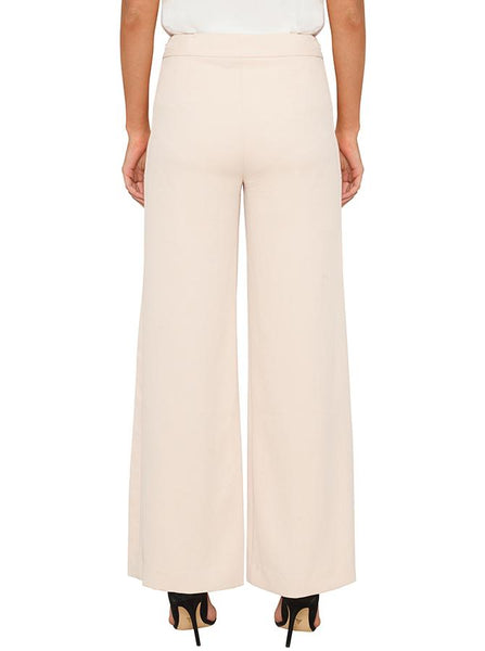Day To Night High Waisted Wide Leg Pant- Nude