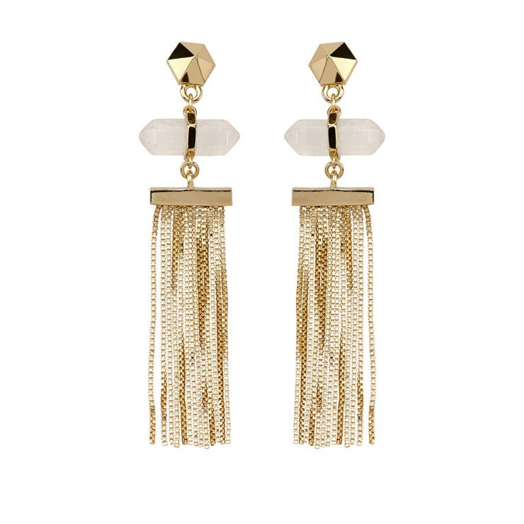 Dawns Exhale Earring- Clear Quartz