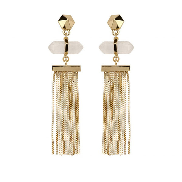 Dawns Exhale Earring- Clear Quartz