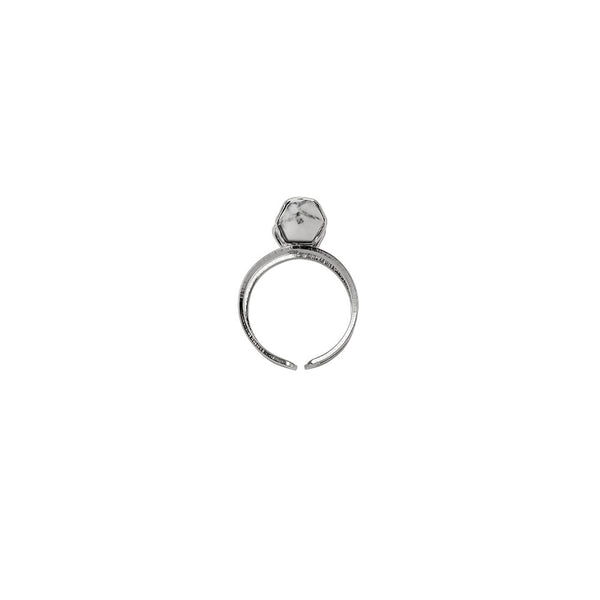 Dawns Exhale Ring- White Howlite/ Silver