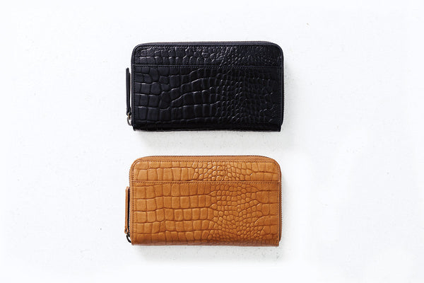Deliah Wallet- Black Croc Embossed