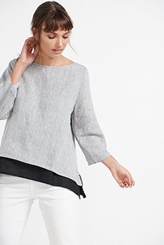 Panama Top- Ash/Black