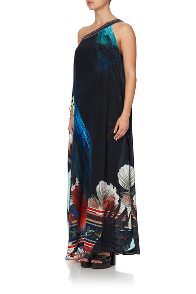 One Shoulder Kaftan W/ Neckband- Night Flight