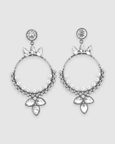 Dawn Exhale Drop Earring- White Howlite/ Silver