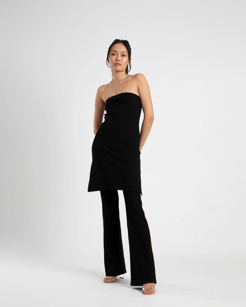 FLARE PANT - BLACK/CREAM STRIPE