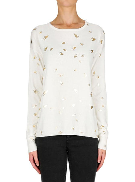 Escape Crew Sweater- White/Gold