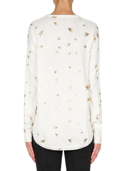 Escape Crew Sweater- White/Gold