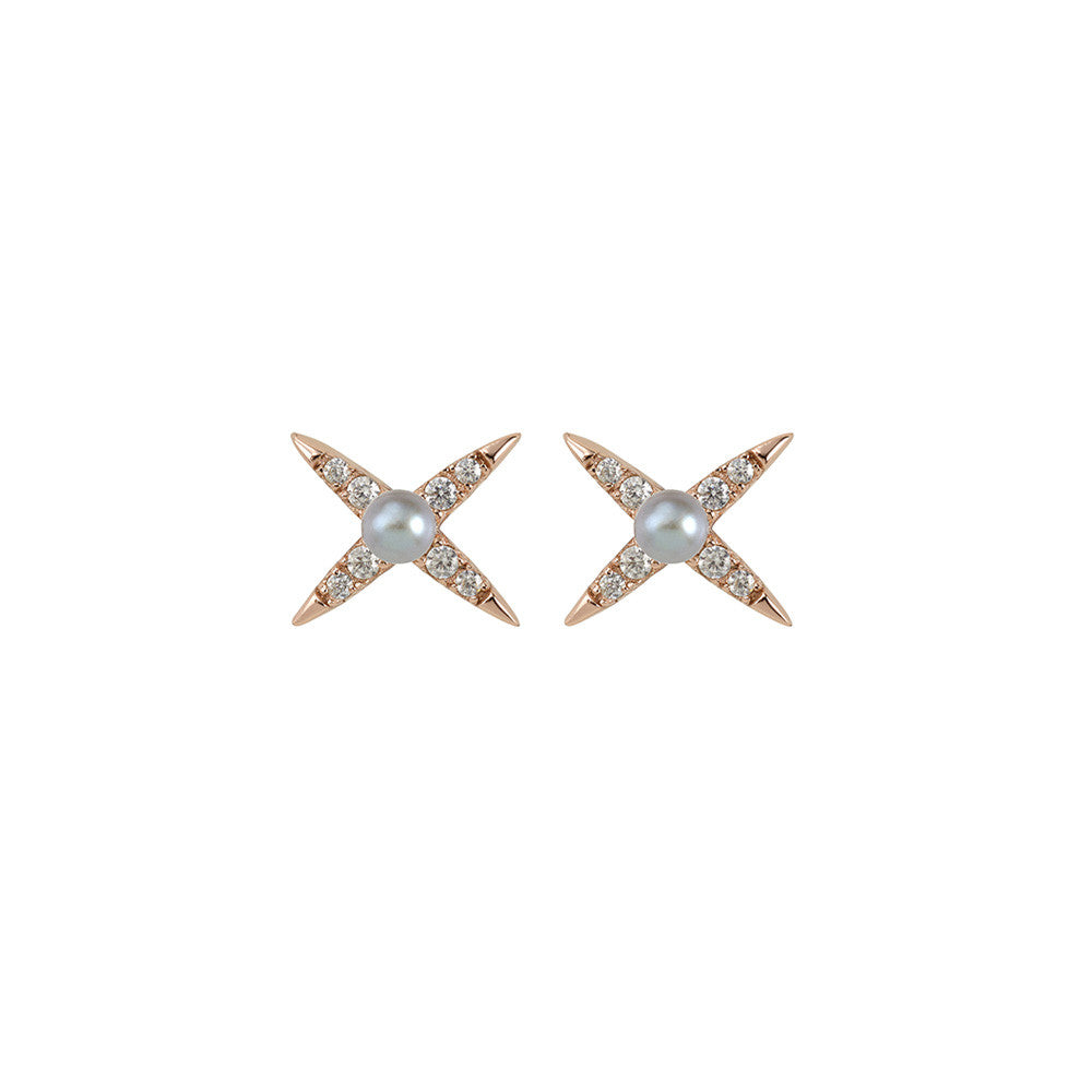 Evening Shine Stud Earring- Rose Gold