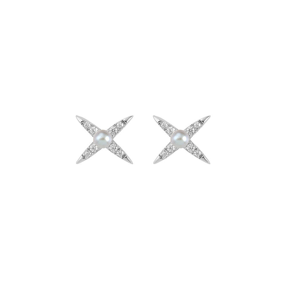 Evening Shine Stud Earring- Silver