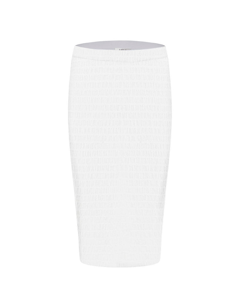 Pencil Skirt- Navy Shirred Knit