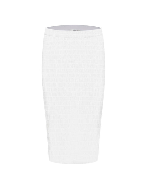 Pencil Skirt- Navy Shirred Knit