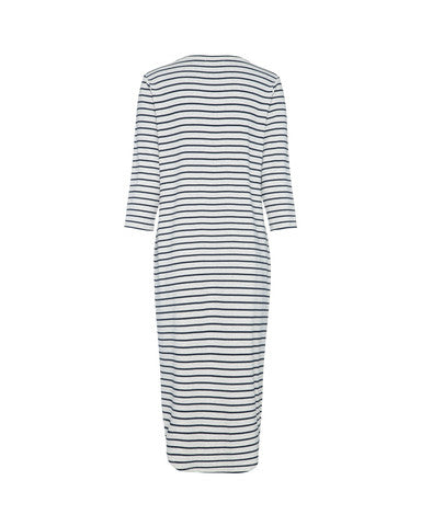 Arc Hem Dress- Chalk Marle/Ink