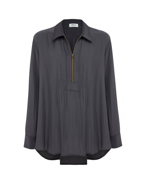 Zip Pleat Shirt- Eclipse