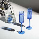 TWO  WAVE FLUTES - BLUE