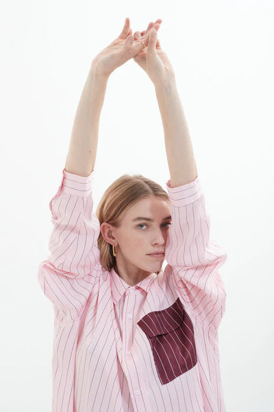 Felicia Shirt in Pink/Burgundy