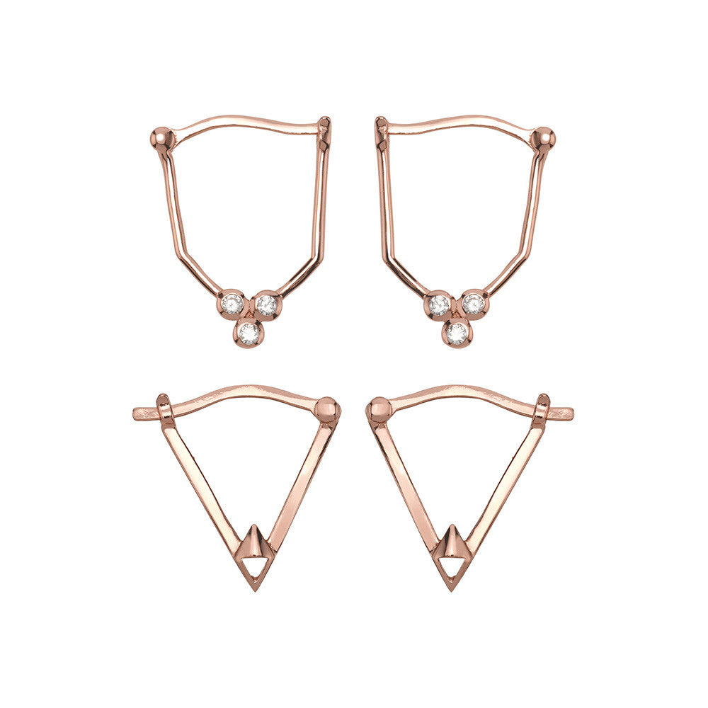 Gold Dust Nights Earring Set- Rose Gold