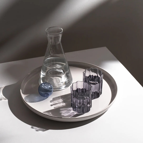 Two Wave Glasses- Smoke