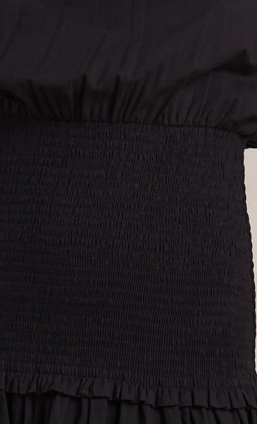 Felice Shirred Dress- Black