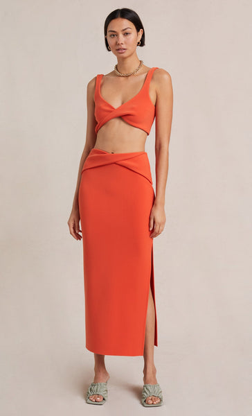 Clover Midi Skirt- Flame