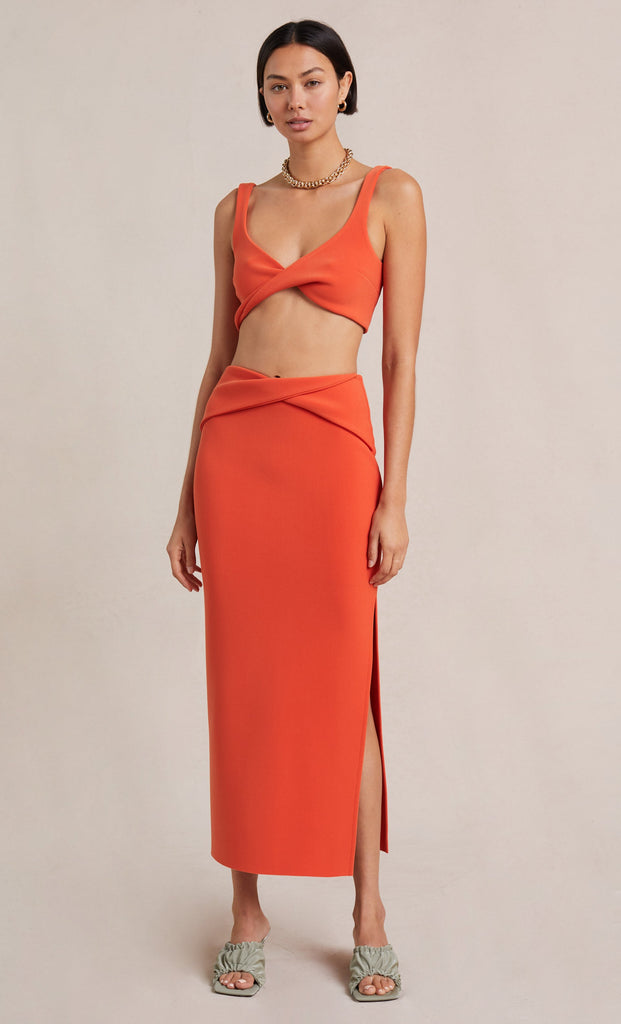 Clover Crop Top- Flame