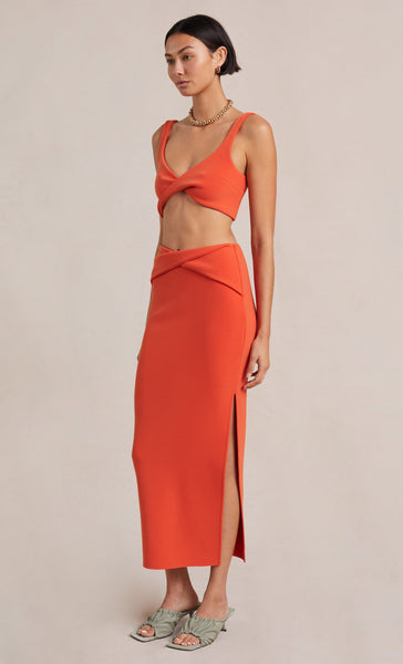 Clover Midi Skirt- Flame