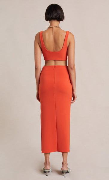 Clover Midi Skirt- Flame